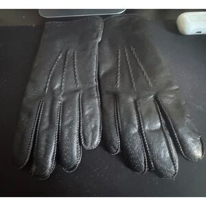 Men's VTG  Genuine Leather Gloves Shearling Lined Black Large 10-10½ Winter